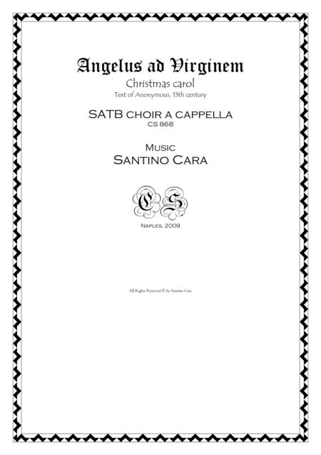 Angelus Ad Virginem Carol For Satb Choir A Cappella Sheet Music