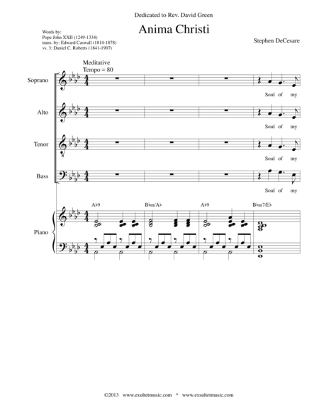 Anima Christi Sheet Music