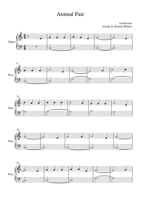 Animal Fair Sheet Music