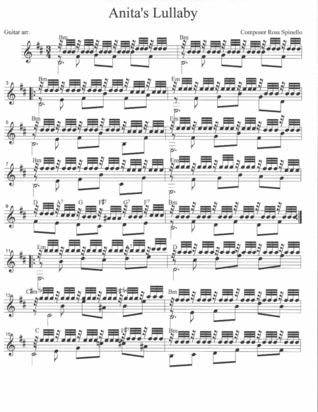 Free Sheet Music Anitas Lullaby Orchestral Style