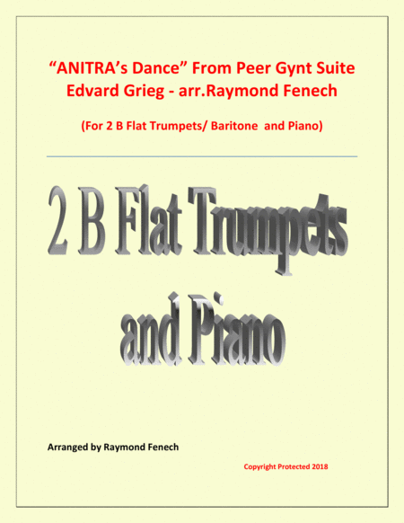 Free Sheet Music Anitras Dance From Peer Gynt 2 B Flat Trumpets And Piano