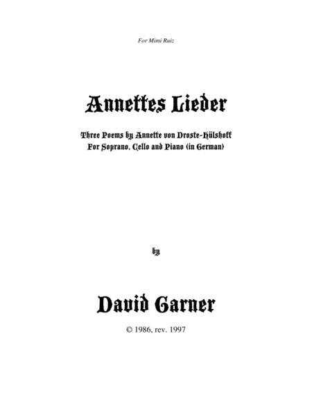 Annettes Lieder Annettes Songs Sheet Music