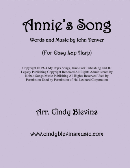 Annies Song Arranged For Easy Lap Harp Sheet Music