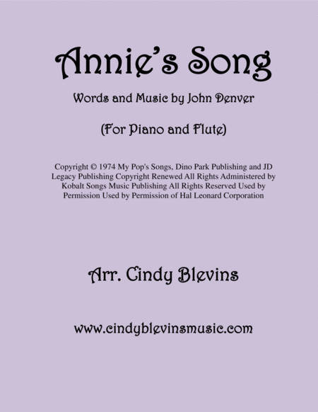 Annies Song Arranged For Piano And Flute Sheet Music