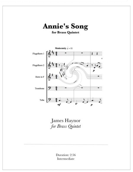 Annies Song For Brass Quintet Sheet Music