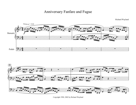 Free Sheet Music Anniversary Fanfare And Fugue