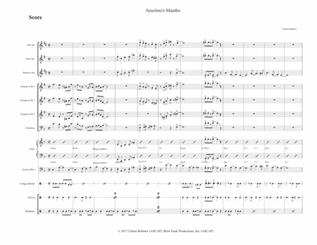 Free Sheet Music Anselmos Mambo For 12 Piece Latin Jazz Band