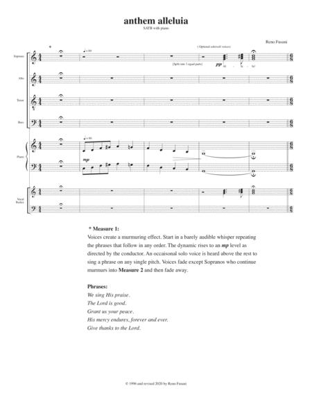 Free Sheet Music Anthem Alleluia