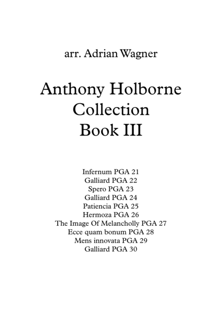 Free Sheet Music Anthony Holborne Collection Book Iii Brass Quintet Arr Adrian Wagner