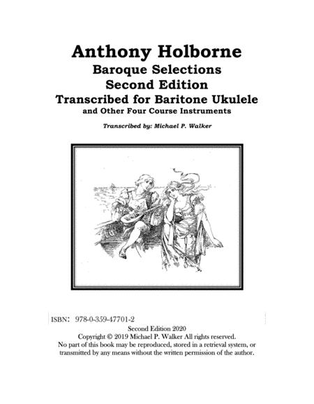 Free Sheet Music Anthony Holborne Selected Baroque Composition Transcribed For Baritone Ukulele Second Edition