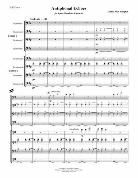 Antiphonal Echoes For 8 Part Trombone Ensemble Sheet Music