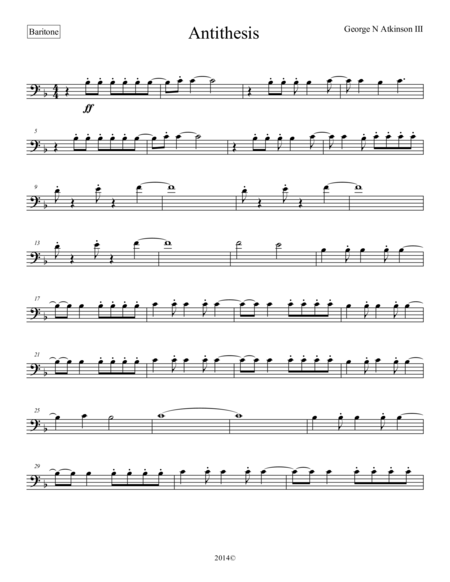 Antithesis Baritone Sheet Music