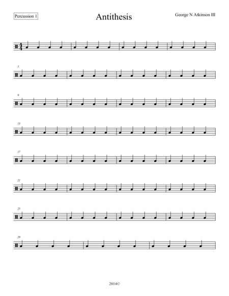 Antithesis Percussion 1 Sheet Music