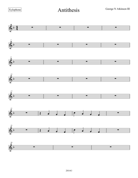 Antithesis Xylophone Sheet Music