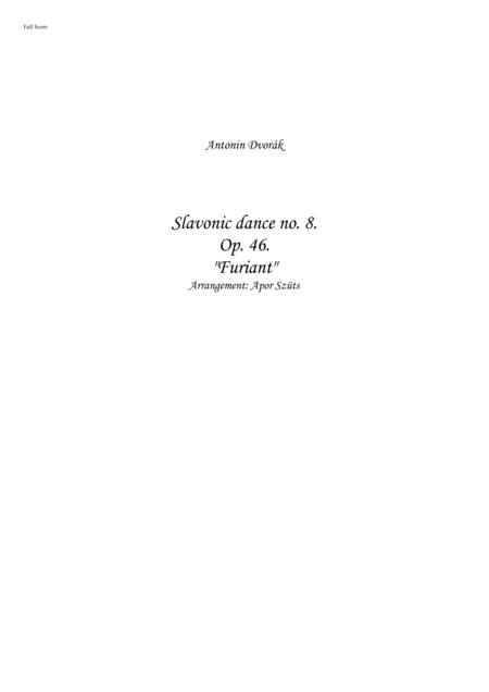 Antonin Dvorak Slavonic Dance Op 46 No 8 Furiant Arrangement For Small Ensemble Sheet Music