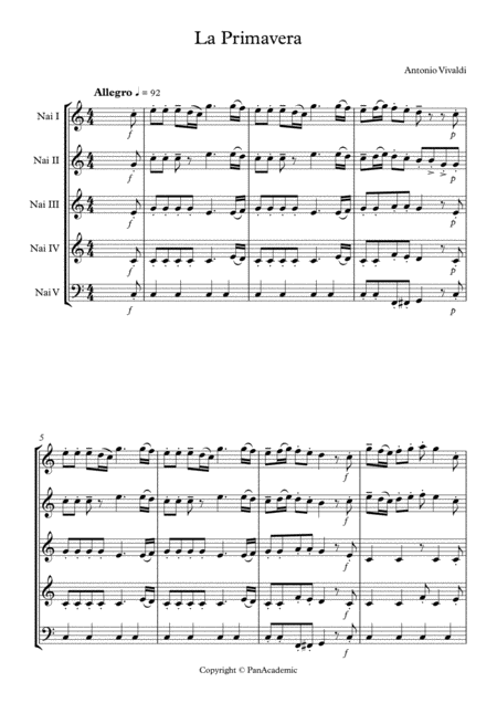 Free Sheet Music Antonio Vivaldi Spring