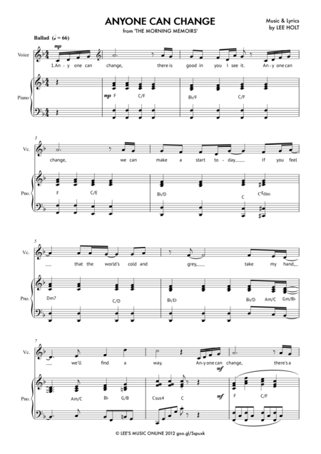 Anyone Can Change Sheet Music