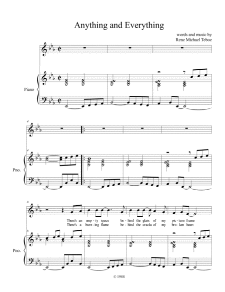 Free Sheet Music Anything And Everything Piano And Voice