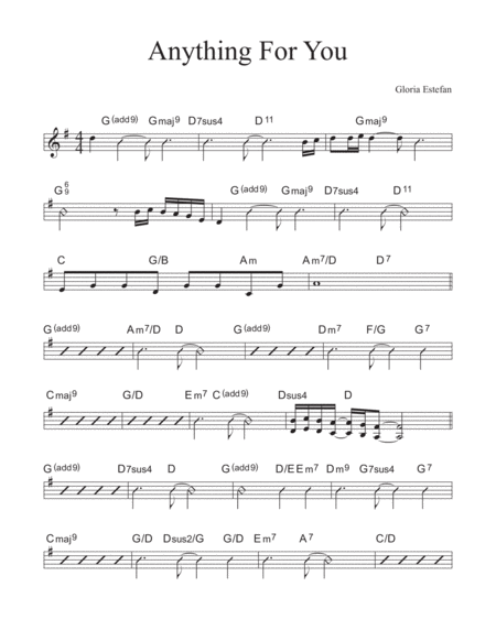 Anything For You Sheet Music