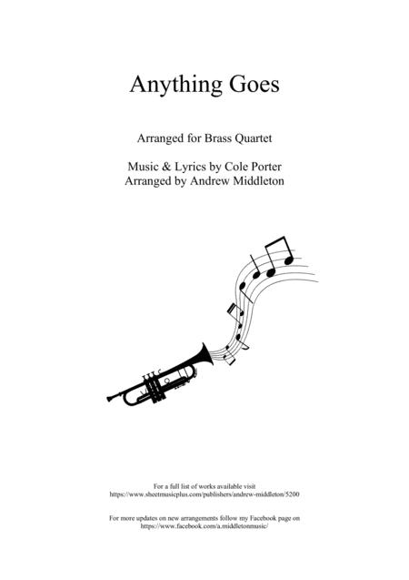 Anything Goes Arranged For Brass Quartet Sheet Music