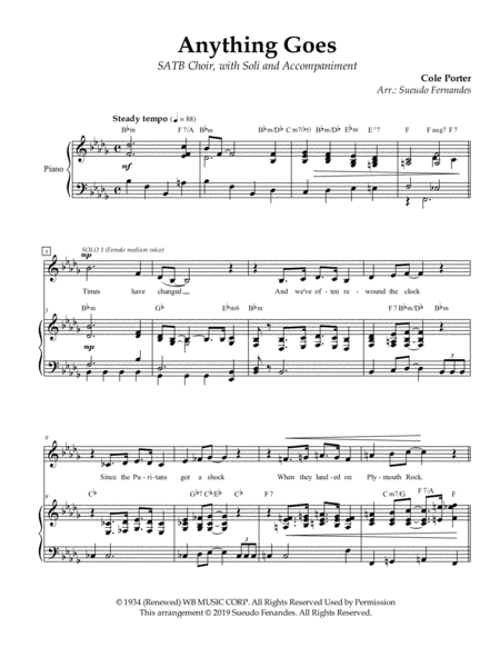 Anything Goes Sheet Music