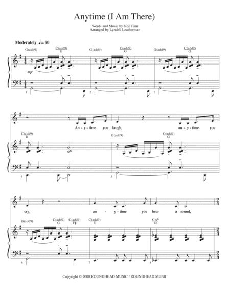 Free Sheet Music Anytime I Am There Key Of G
