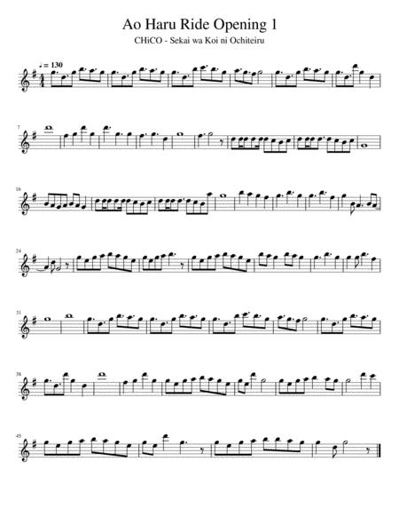 Ao Haru Ride Opening 1 Sheet Music