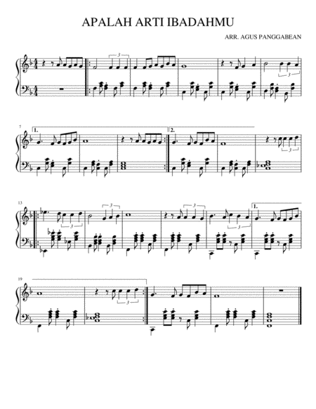 Apalah Arti Ibadahmu Sheet Music