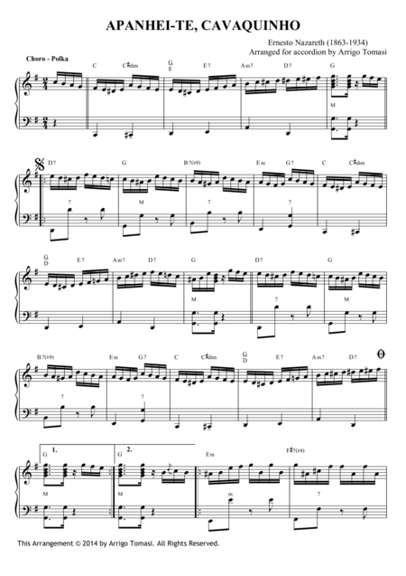 Apanhei Te Cavaquinho Sheet Music