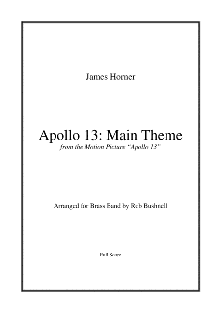 Apollo 13 Main Theme James Horner Brass Band Sheet Music