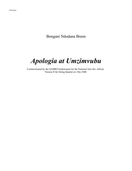 Free Sheet Music Apologia At Umzimvubu String Quartet