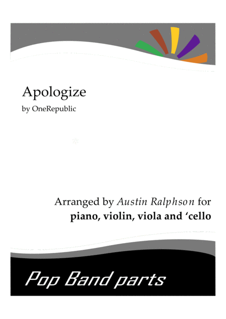 Free Sheet Music Apologize Strings And Piano Band Parts