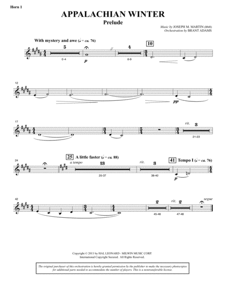 Appalachian Winter A Cantata For Christmas F Horn 1 Sheet Music