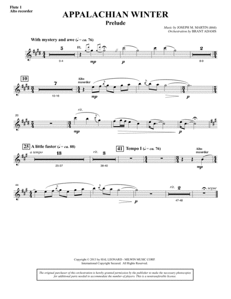 Appalachian Winter A Cantata For Christmas Flute 1 Sheet Music