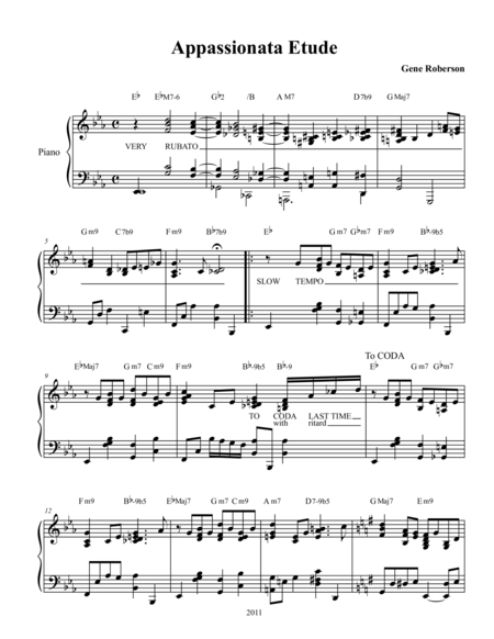 Appassionata Jazz Sonata Etude Sheet Music