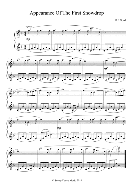 Appearance Of The First Snowdrop Sheet Music