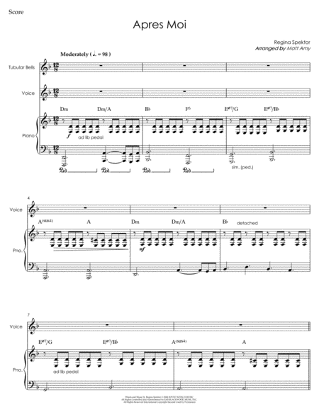 Free Sheet Music Apres Moi Original Key Piano And Vocal