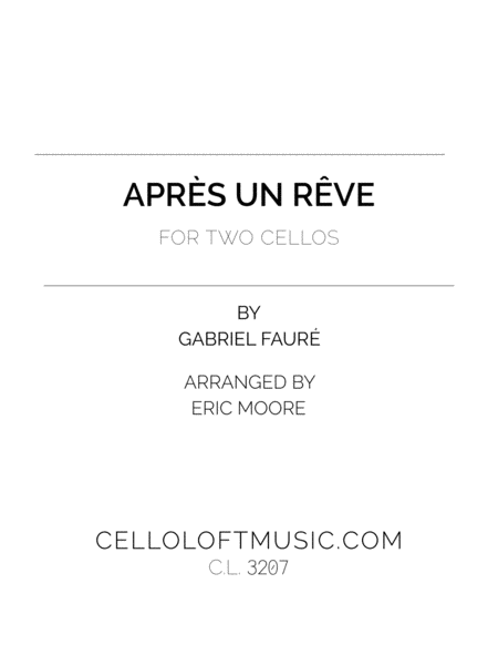 Apres Un Reve For Two Cellos Sheet Music