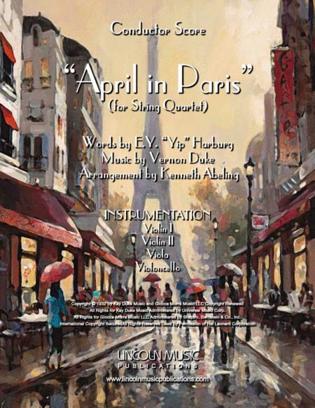 Free Sheet Music April In Paris For String Quartet