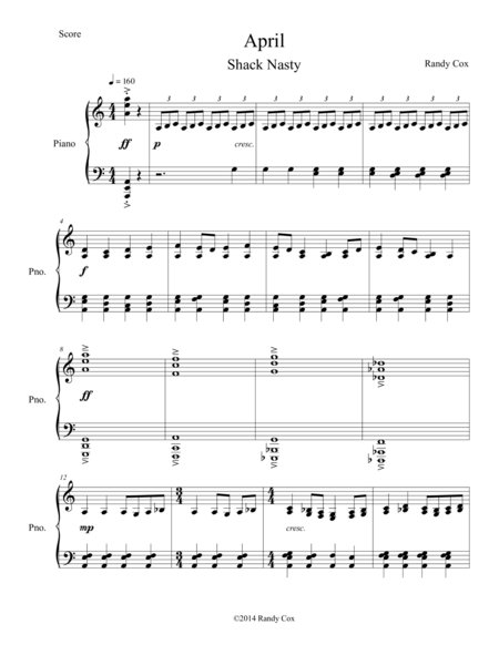 April Shack Nasty Sheet Music