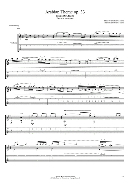 Free Sheet Music Arabian Theme Op 33