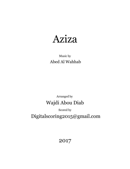 Arabic Song Aziza Sheet Music