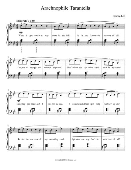 Arachnophile Tarantella Sheet Music