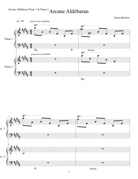 Arcane Aldbaran Piano 1 Piano 2 Sheet Music