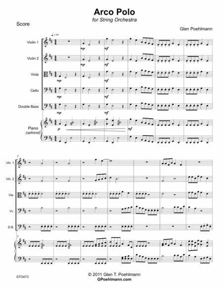 Free Sheet Music Arco Polo Original Composition For Elementary String Orchestra Grade 2