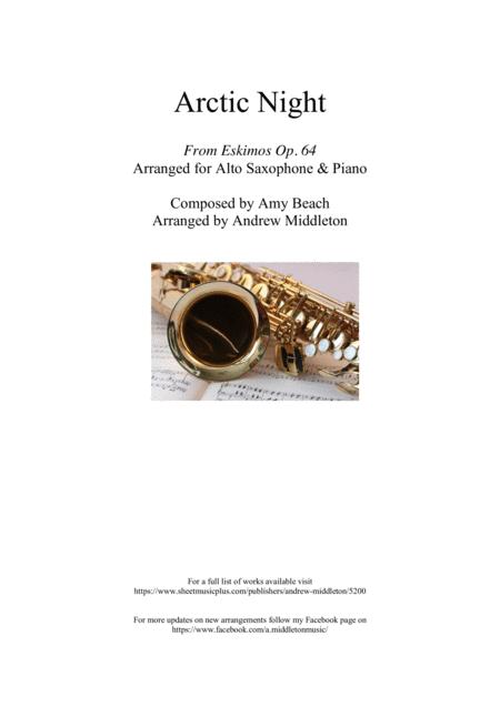 Arctic Night Arranged For Alto Saxophone And Piano Sheet Music