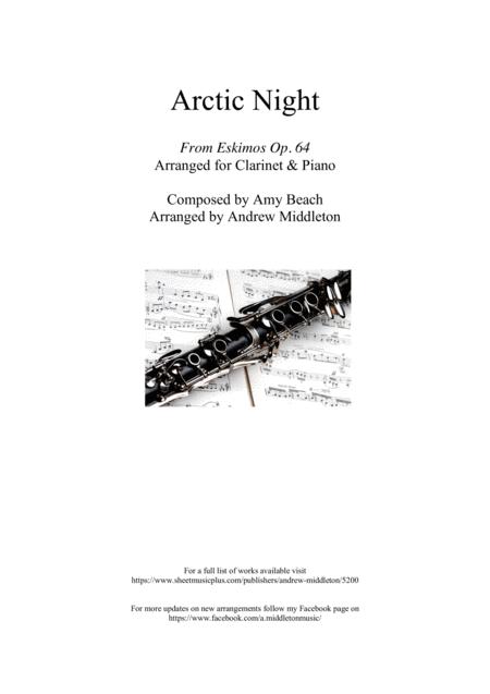 Free Sheet Music Arctic Night Arranged For Clarinet And Piano