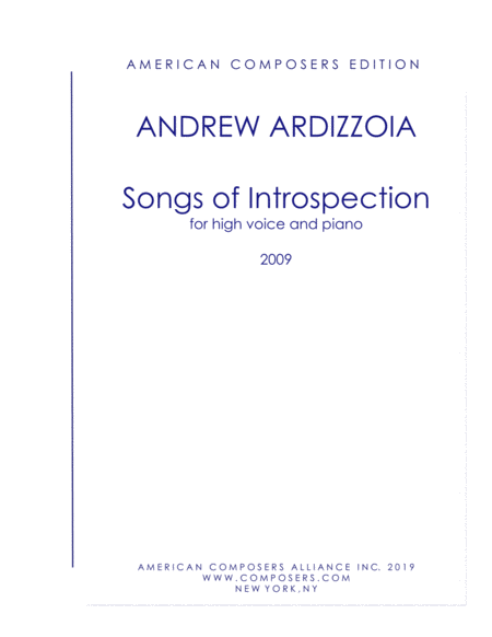 Ardizzoia Songs Of Introspection Sheet Music