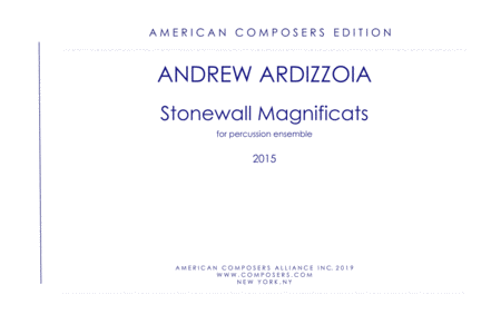 Ardizzoia Stonewall Magnificats Sheet Music