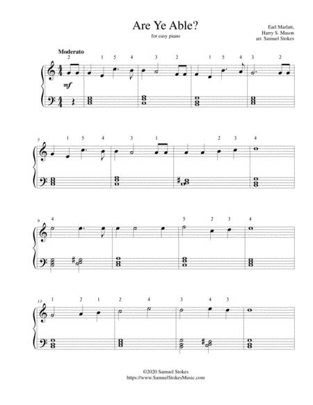 Are Ye Able For Easy Piano Sheet Music